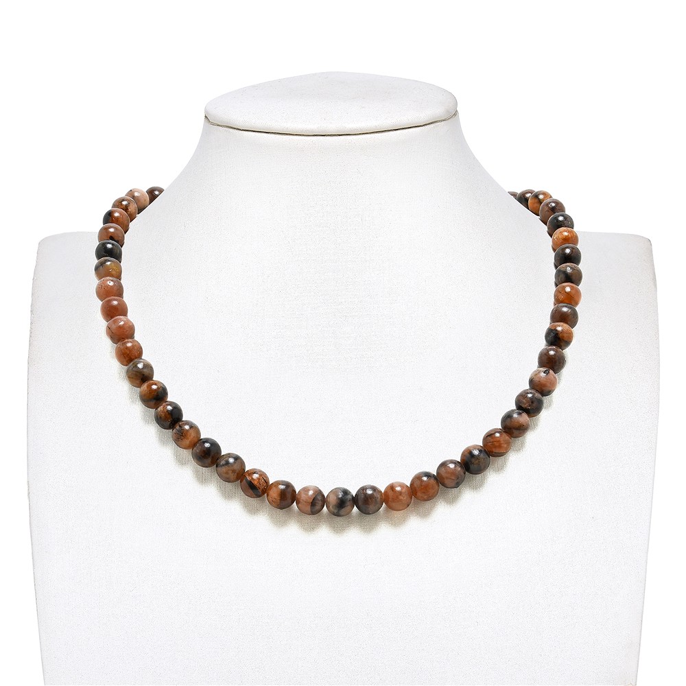 Cuentas de piedras preciosas, Quiastolita (Andalucita), 08mm  | Marco Schreier