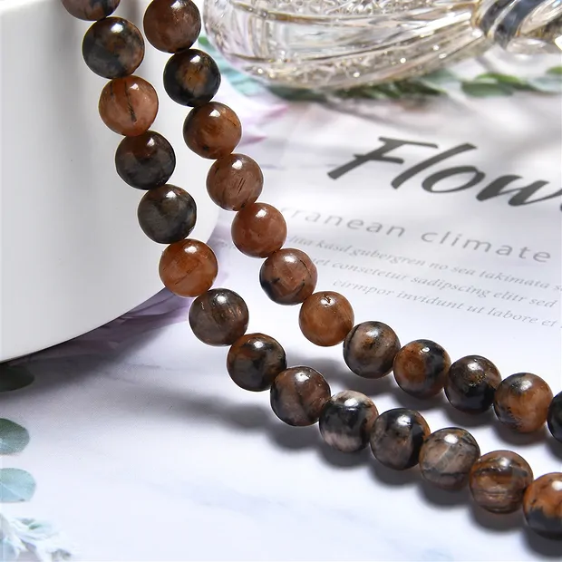 String Beads, Chiastolite (Andalusite), 08mm | gems, healing stones & jewelry