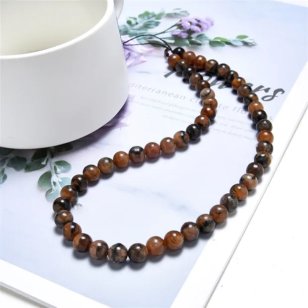 Rang de collier boules, Chiastolite (Andalousite), 08mm  | Marco Schreier