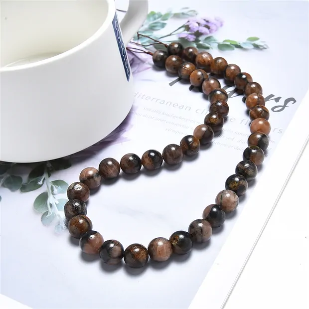 String Beads, Chiastolite (Andalusite), 10mm | gems, healing stones & jewelry