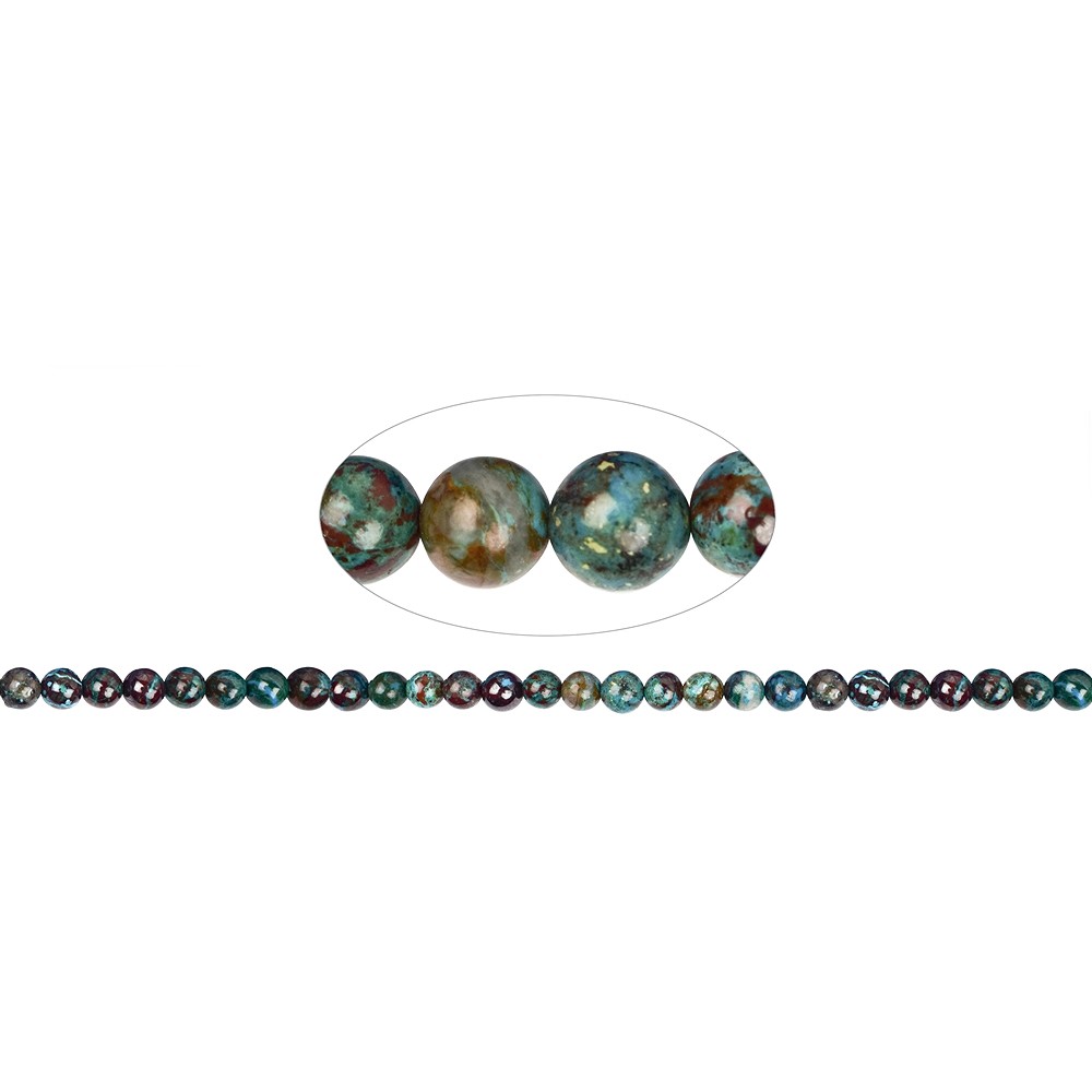 Rang de collier boules, chrysocolle (stab.), 06mm (36cm) | Marco Schreier