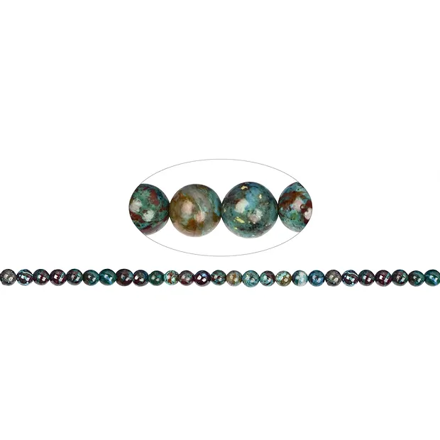 Rang de collier boules, chrysocolle (stab.), 06mm (36cm) | Marco Schreier