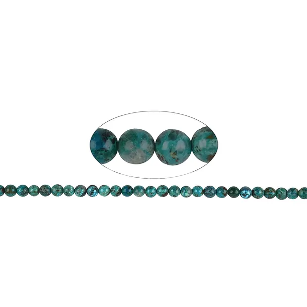 Rang de collier boules, chrysocolle (stab.), 05-06mm | Marco Schreier