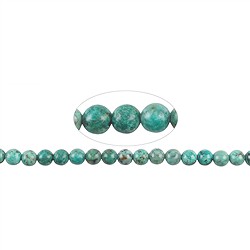 140510100522 String Beads, Chrysocoll-Diorite (stab.), 06mm (38cm) | Marco Schreier