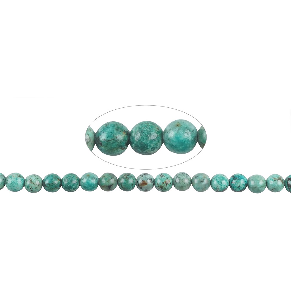 String Beads, Chrysocoll-Diorite (stab.), 06mm (38cm) | Marco Schreier