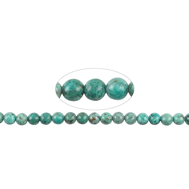 String Beads, Chrysocoll-Diorite (stab.), 06mm (38cm) | Marco Schreier