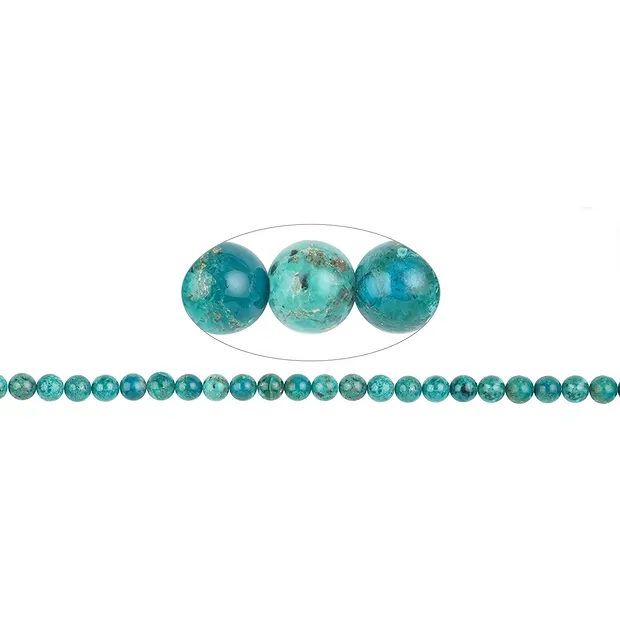 Rang de collier boules, chrysocolle (stab.), 08mm (39cm) | Marco Schreier