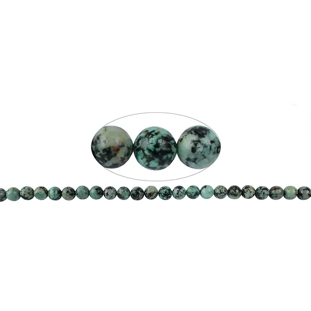 Rang de collier boules, chrysocolle-diorite (stab.), 08mm (38cm) | Marco Schreier