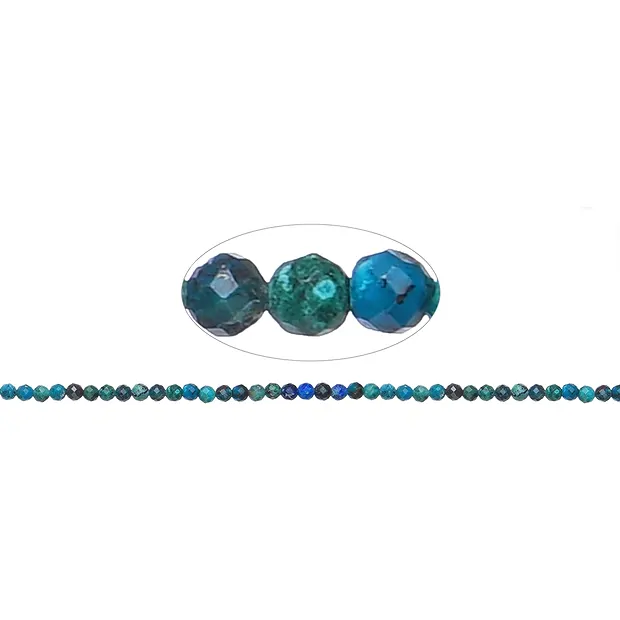 Rang de colliers boules, Azurite-Malachite-Chrysocolle (stab.), 03mm | Marco Schreier