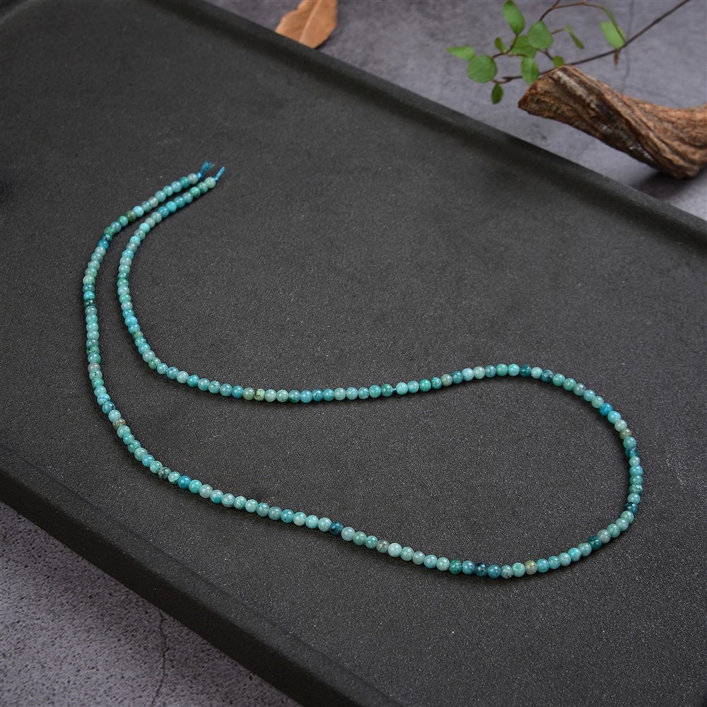 Strang Kugeln, Chrysokoll (stab.), facettiert, 02-03mm (38cm) | Marco Schreier