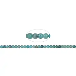 140510112021 Rang de colliers boules, Chrysocolle (stab.), à facettes, 02-03mm (38cm) | Marco Schreier