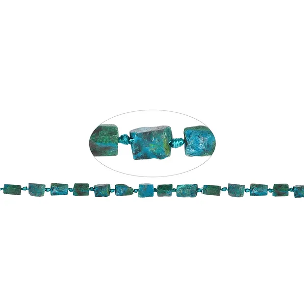 Strand of cuboid, chrysocolla (stab.), 09-12 x 06-08mm (45cm) | Marco Schreier