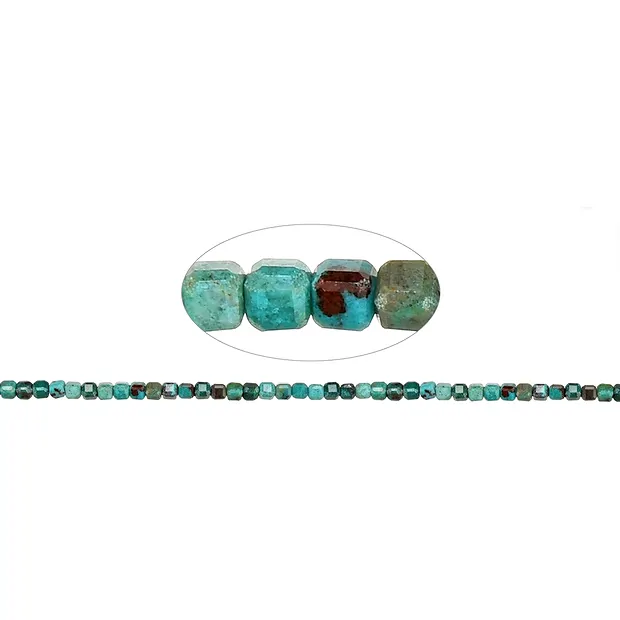 Rang de colliers, Chrysocolle, 03mm, à facettes (39cm) | Marco Schreier