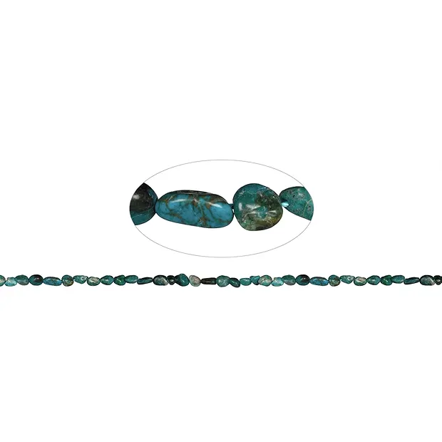 Strand of Tumbled Stones, Chrysocolla (stab.), 05-09 x 03mm | Marco Schreier