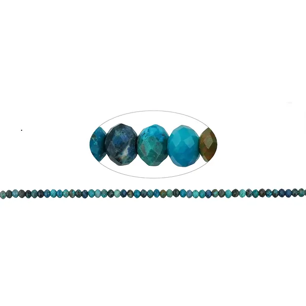 Strang Button, Chrysocoll (stab.), facettiert, 02 x 03mm | Marco Schreier