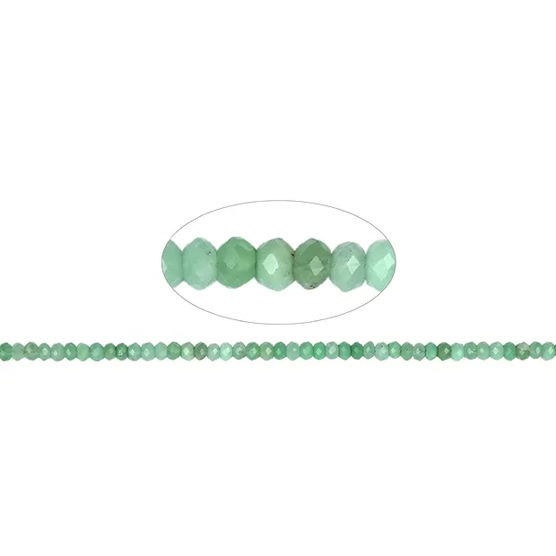 Collar de botones, Crisoprasa, facetado, 03 x 04mm (39cm) | Marco Schreier