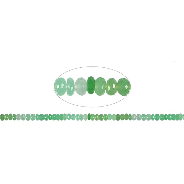Strang Button, Chrysopras, facettiert, 06mm, Unikat Nr. 03 | Marco Schreier
