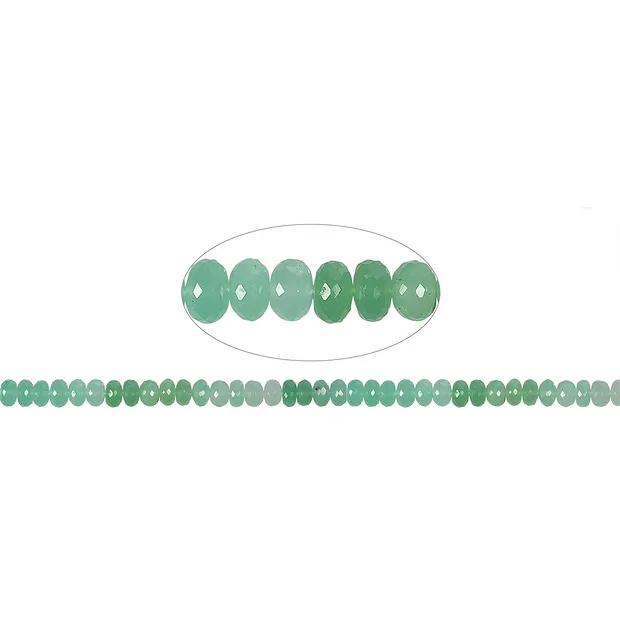 Strang Button, Chrysopras, facettiert, 08mm, Unikat Nr. 13 | Marco Schreier