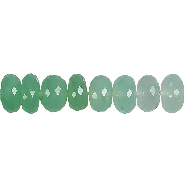 Button strand, Chrysoprase, faceted, 08 - 09mm, unique piece no. 15 | Marco Schreier