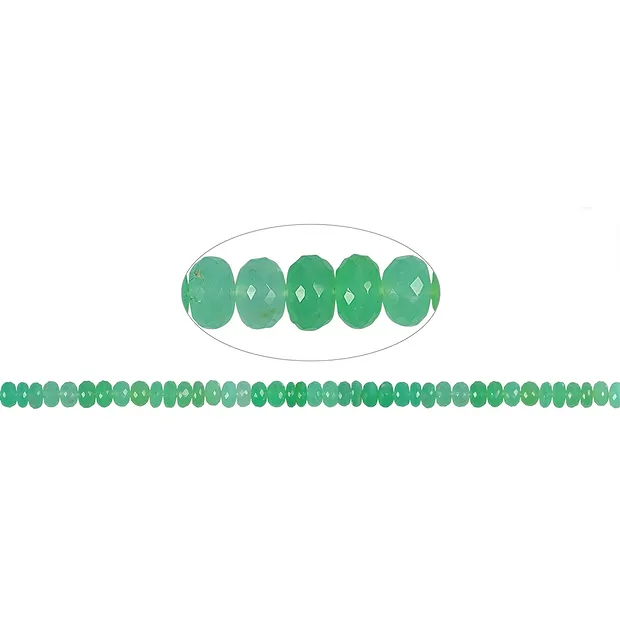 Strang Button, Chrysopras, facettiert, 08mm, Unikat Nr. 17 | Marco Schreier