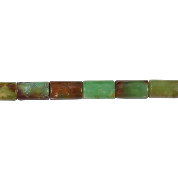 Strang Zylinder, Chrysopras in Matrix, 15 x 09mm (39cm) | Marco Schreier