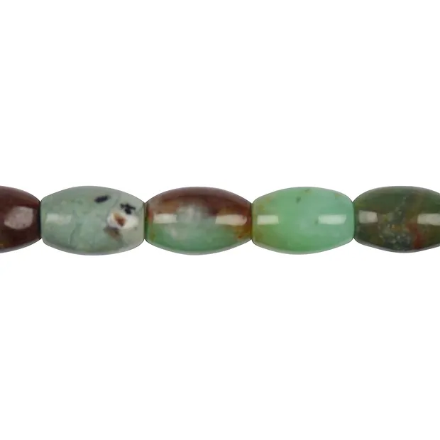 Strand of spindle/barrel, Chrysoprase in matrix, 18 x 12mm (39cm) | Marco Schreier