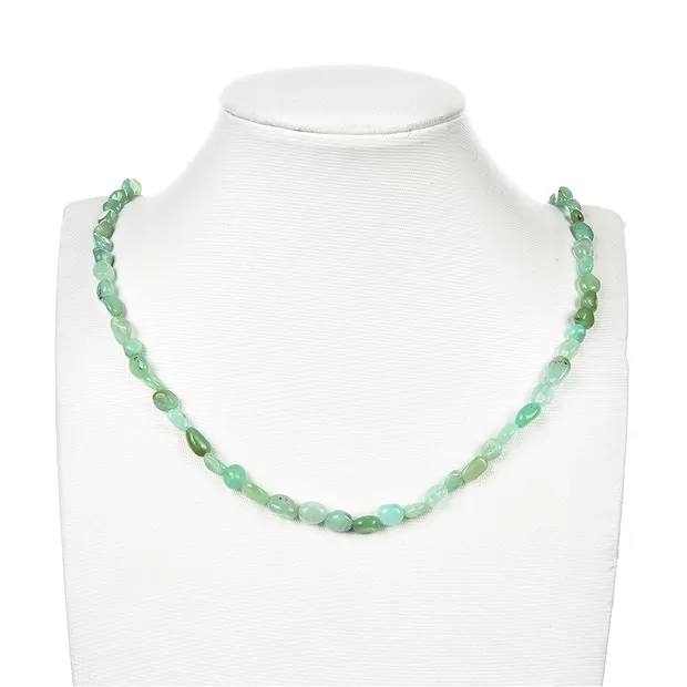 Collana di pietre burattate, Crisoprasio, 05-12 x 03-05 mm (39 cm) | Marco Schreier