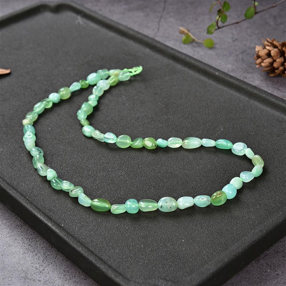 Strang Trommelsteine/Splitter, Chrysopras, 05-12 x 03-05mm (39cm) | Marco Schreier