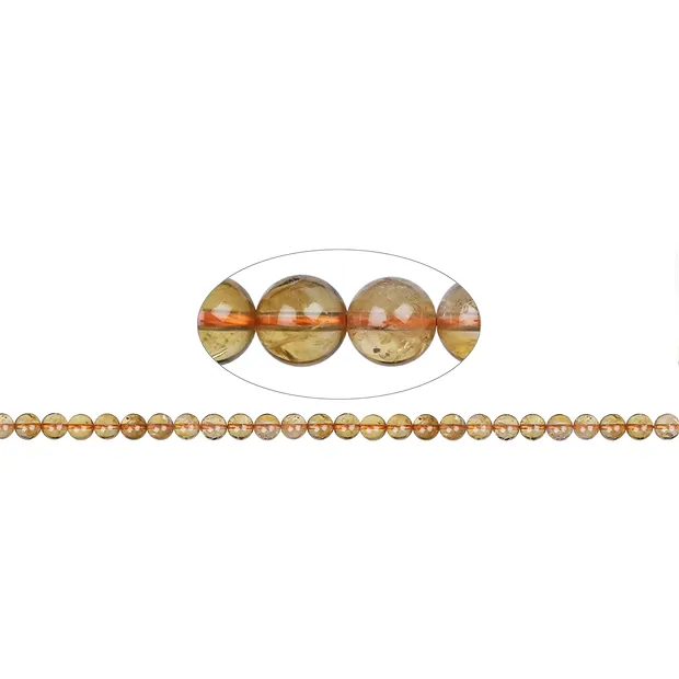 Rang de collier boules, citrine A (chauffée), 08mm | Marco Schreier