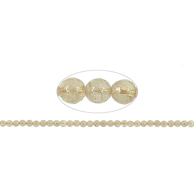 Rang de collier boules, citrine (chauffée), à facettes, 06mm (39cm) | Marco Schreier