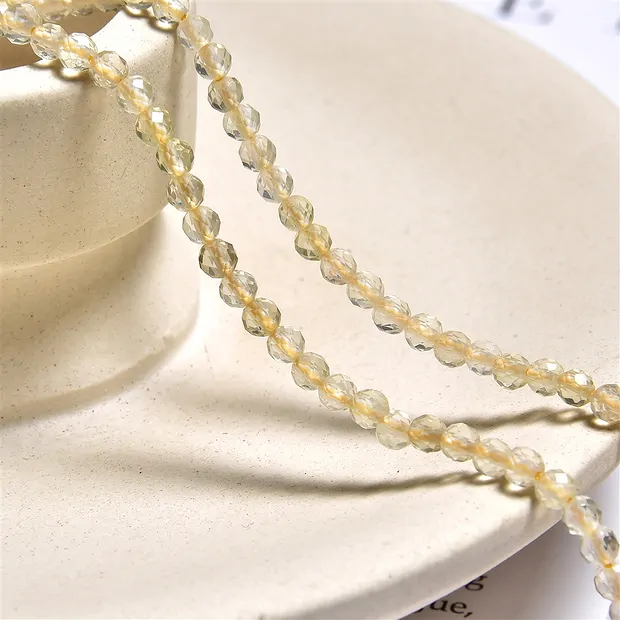 String Beads, Citrine (heated), faceted, 03mm (39cm) | Marco Schreier