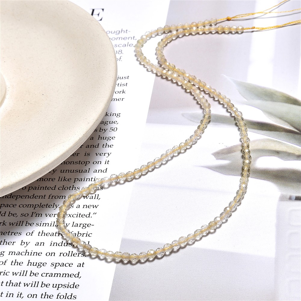 Strang Kugeln, Citrin (gebr.), facettiert, 03mm (39cm) | Marco Schreier