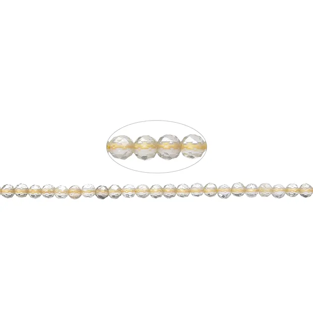 Rang de collier boules, citrine (chauffée), à facettes, 03mm (39cm) | Marco Schreier