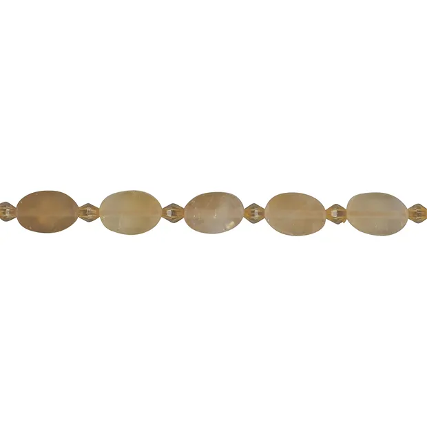 Rang de colliers lentilles carrées, citrine (chauffée), mat, 12 x 08mm | Marco Schreier
