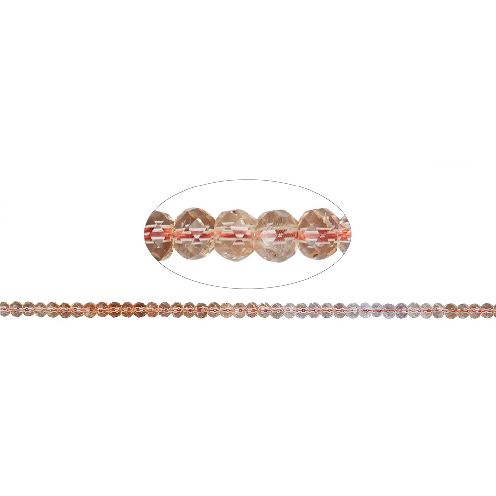 Collar de botones, Citrino (calentado), facetado, 03 x 05mm | Marco Schreier