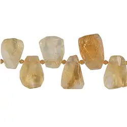 140530511920 Drop strand, Citrine (heated), 10-20 x 20-30mm (38cm) | Marco Schreier