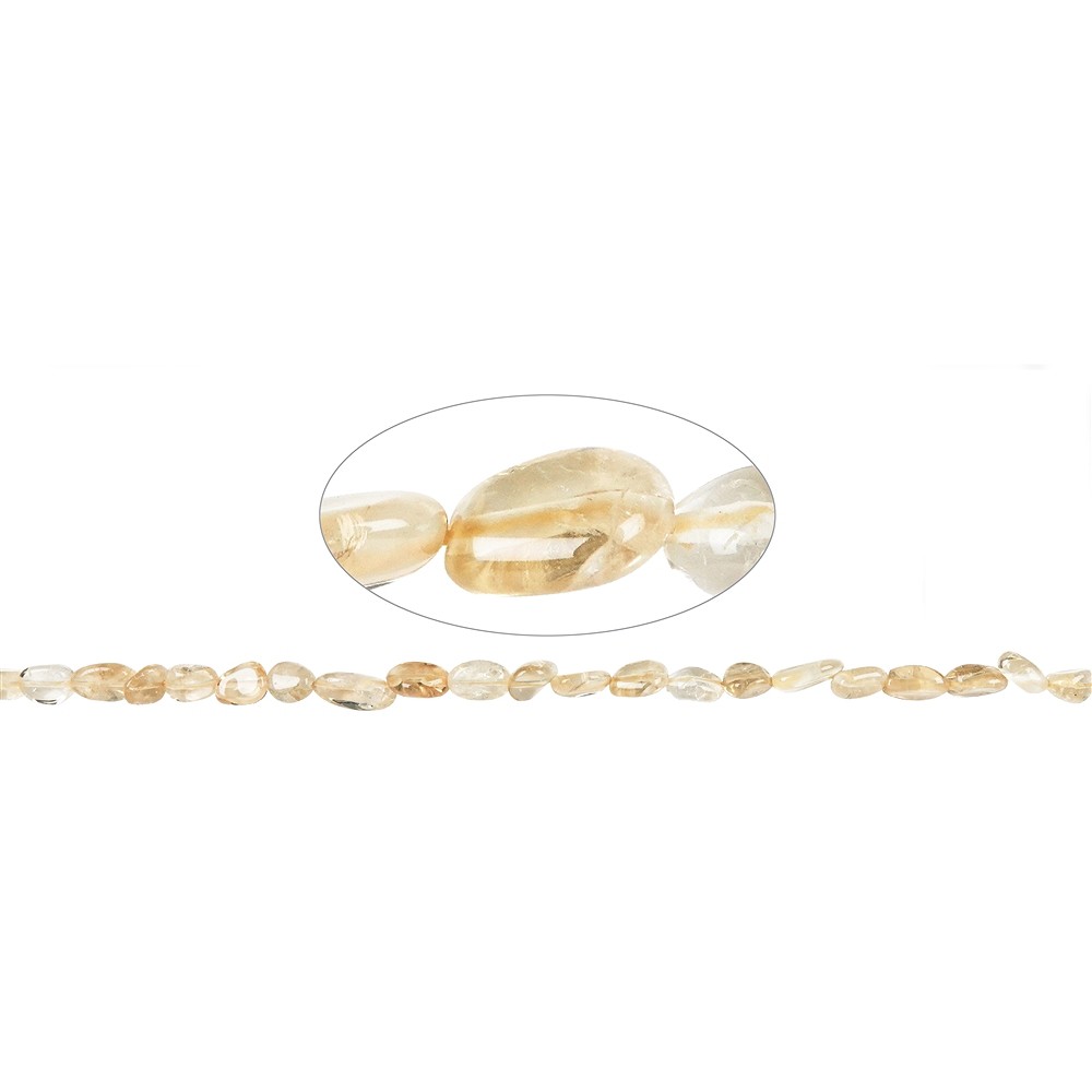 Strang Pebbles, Citrin (gebr.), 08 x 06mm | GH Edelsteine, Heilsteine & Schmuck