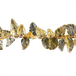 140531100220 Leaf strand, Citrine (heated), 14-16 x 24-30mm | gems, healing stones & jewelry
