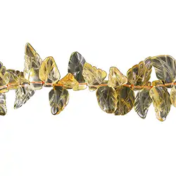 140531100220 Leaf strand, Citrine (heated), 14-16 x 24-30mm | gems, healing stones & jewelry