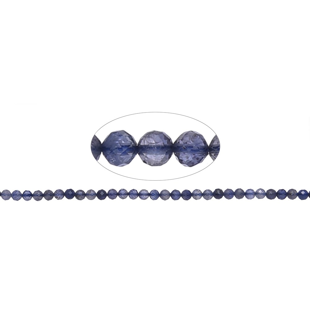 String Beads, Iolite, faceted, 05mm | wholesaler gems, healing stones & jewelry