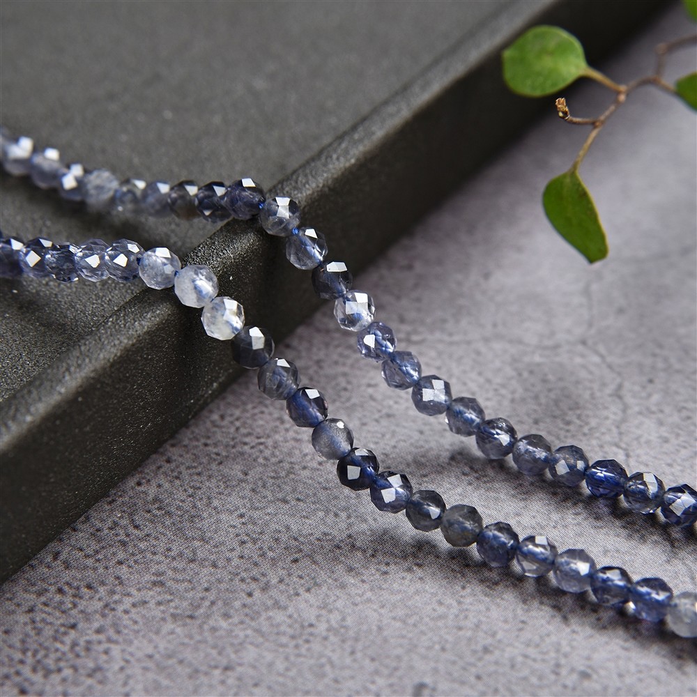 Strang Kugeln, Iolith, facettiert, 03,5mm | GH Edelsteine, Heilsteine & Schmuck