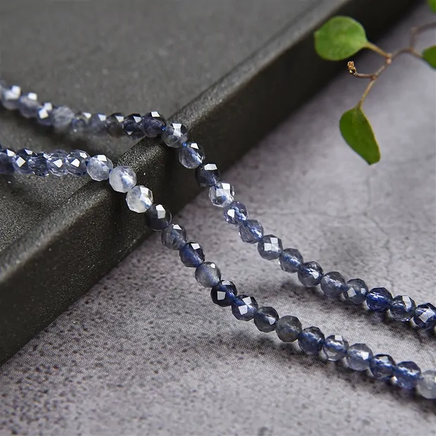 Rang de colliers boules, Iolite, à facettes, 03,5mm | Marco Schreier