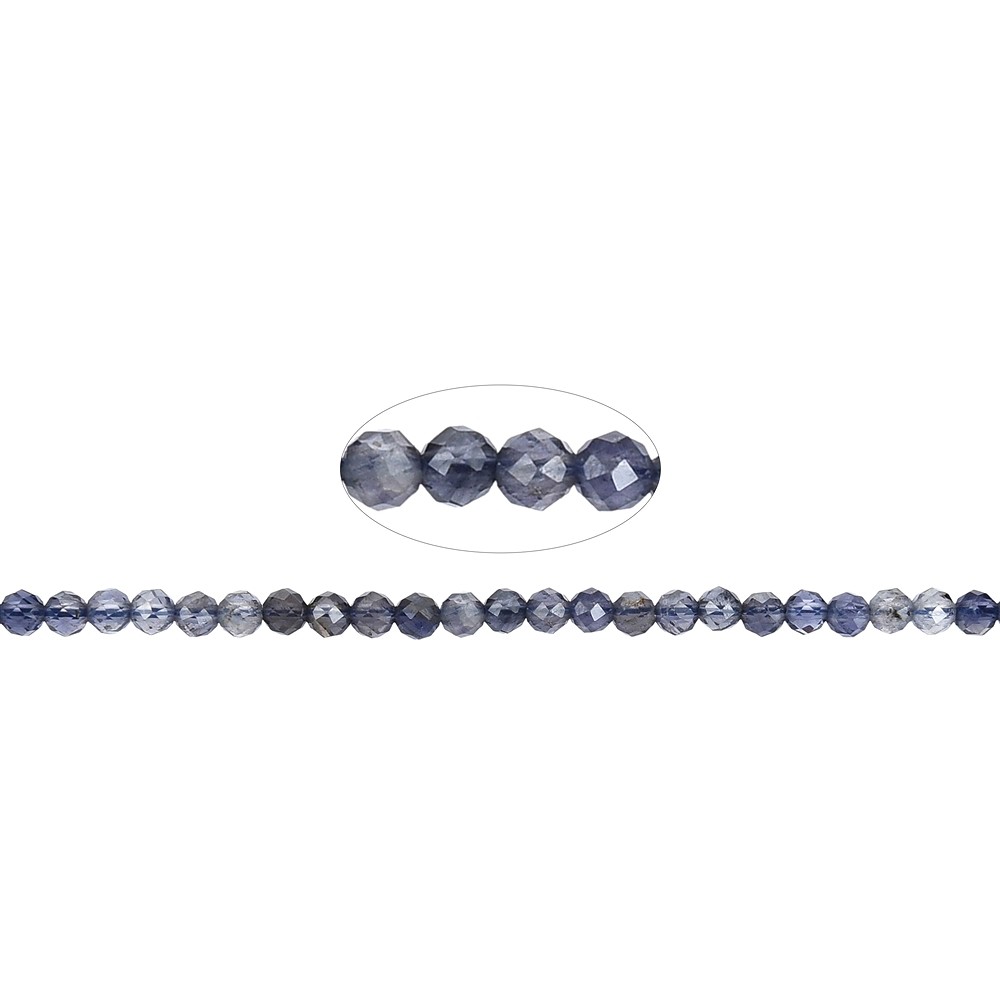 Strang Kugeln, Iolith, facettiert, 03,5mm | GH Edelsteine, Heilsteine & Schmuck