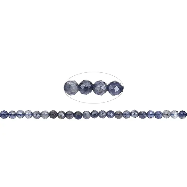 Cuentas de piedras preciosas, iolita, facetada, 03.5mm | Marco Schreier