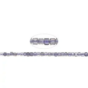 Stringed beads cube, iolite, 02mm, faceted (39cm) | Marco Schreier