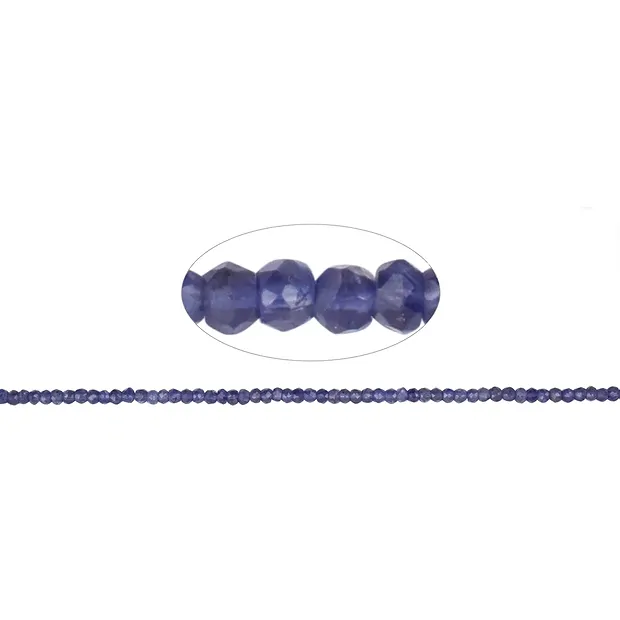 Strang Button, Iolith, facettiert, 02 x 04mm | Edelsteine, Heilsteine & Schmuck