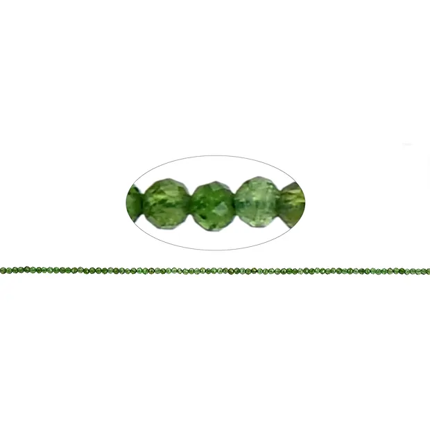 Rang de colliers boules, Chromdiopside, facetté, 02mm (39cm) | Marco Schreier