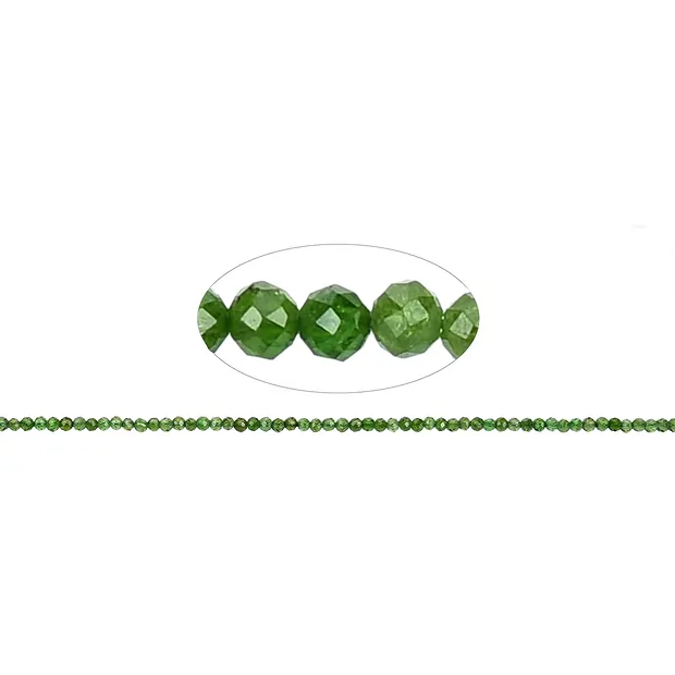 Cuentas preciosas, Diópsido de cromo, facetado, 03mm (39cm) | Marco Schreier