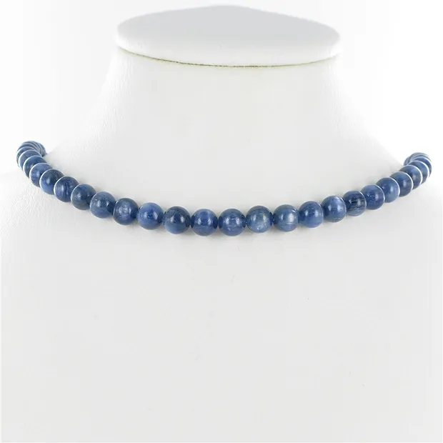 String Beads, Kyanite blue (stab.) AA, 08mm | wholesaler gems & healing stones