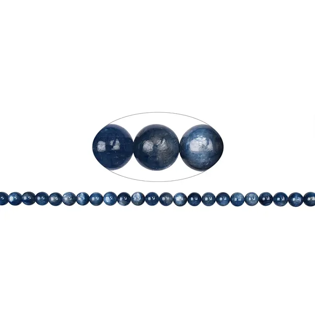 Strang Kugeln, Disthen blau (stab.) AA, 08mm | Edelsteine, Heilsteine & Schmuck